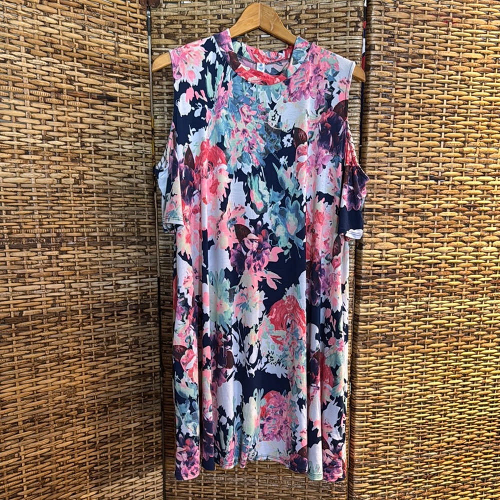 Floral Cold Shoulder Dress Paisleygrace 2X